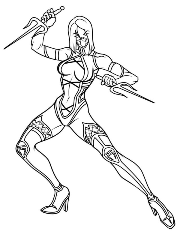 Çizmek Mileena Mortal Kombat Boyama Sayfası