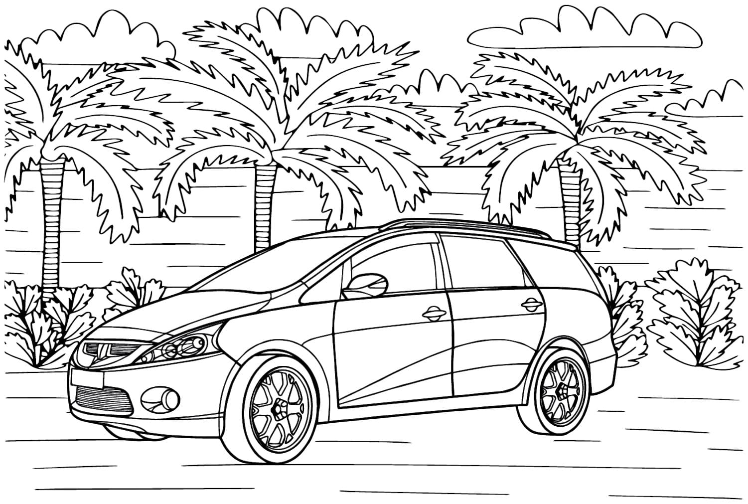 Çizmek Mitsubishi çocuklar için temel Boyama Sayfası