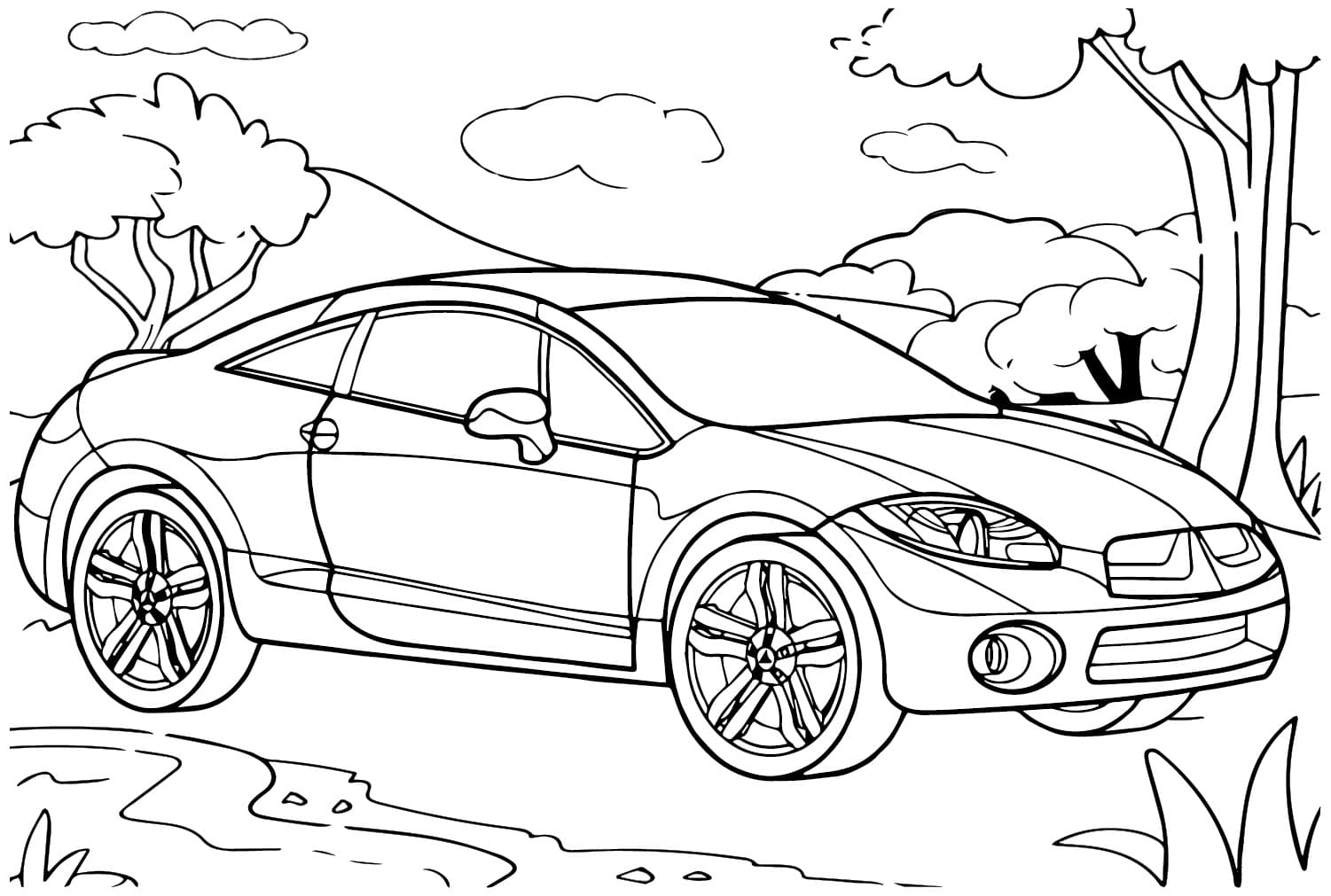 Çizmek Mitsubishi çocuklar için ücretsiz Boyama Sayfası