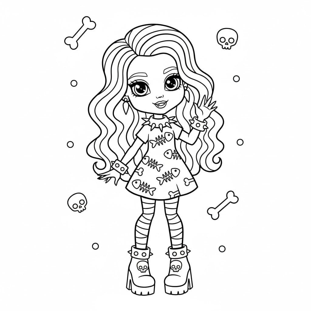 Çizmek Monster High basit Boyama Sayfası