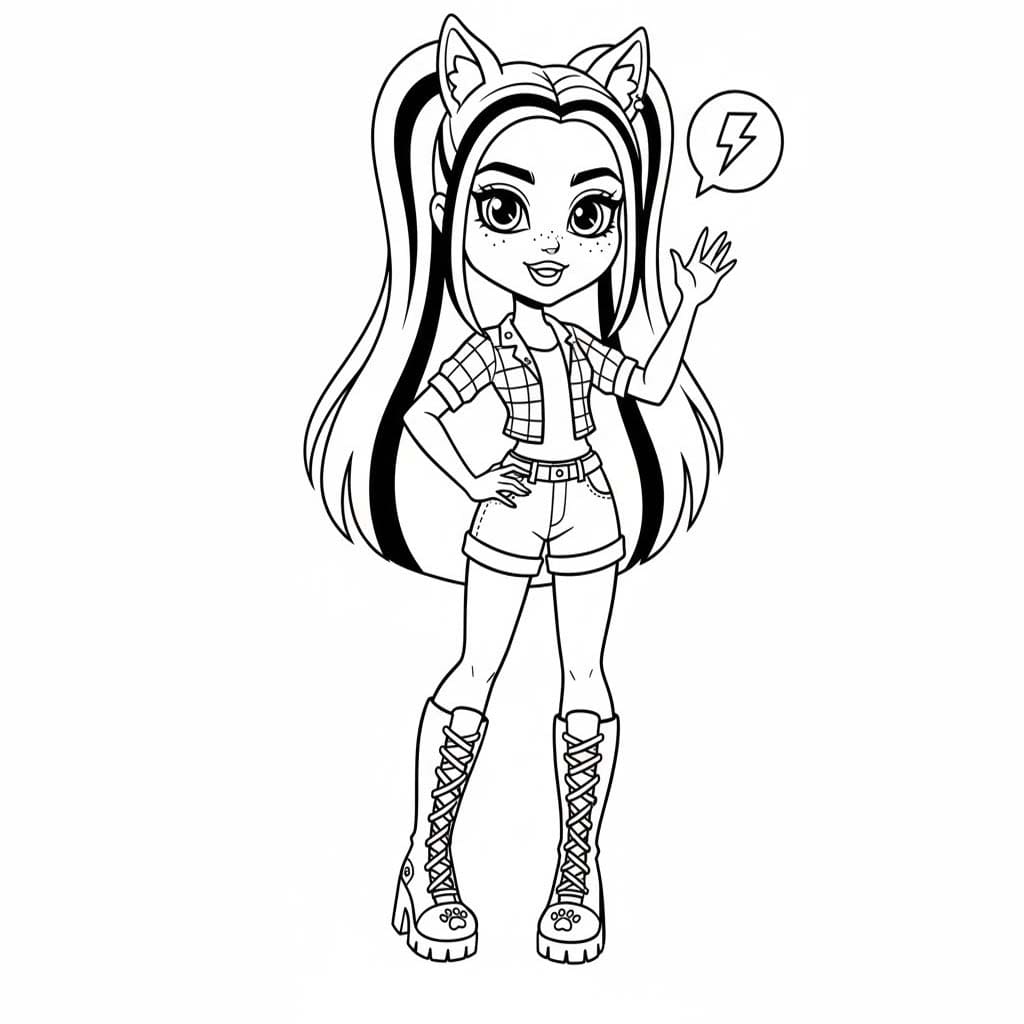 Çizmek Monster High çocuklar için basit Boyama Sayfası