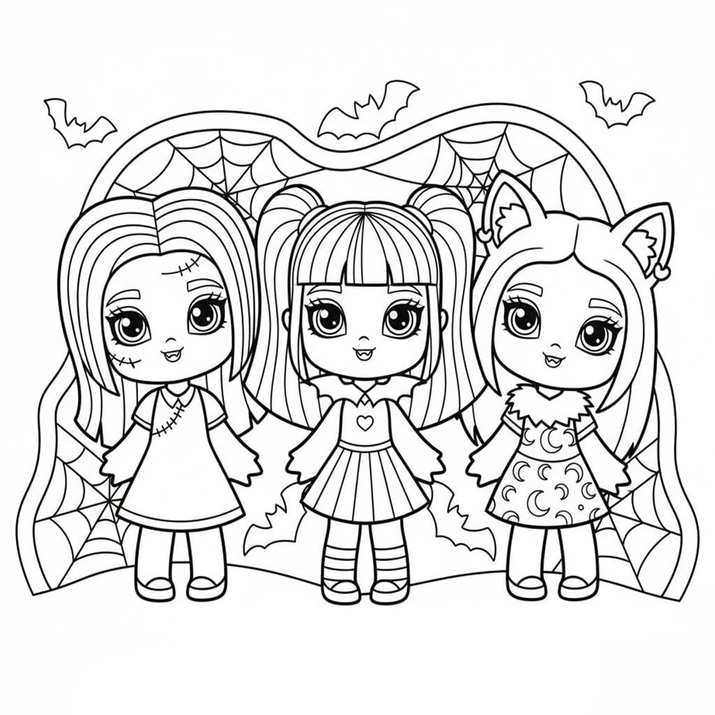 Çizmek Monster High çocuklar için temel Boyama Sayfası