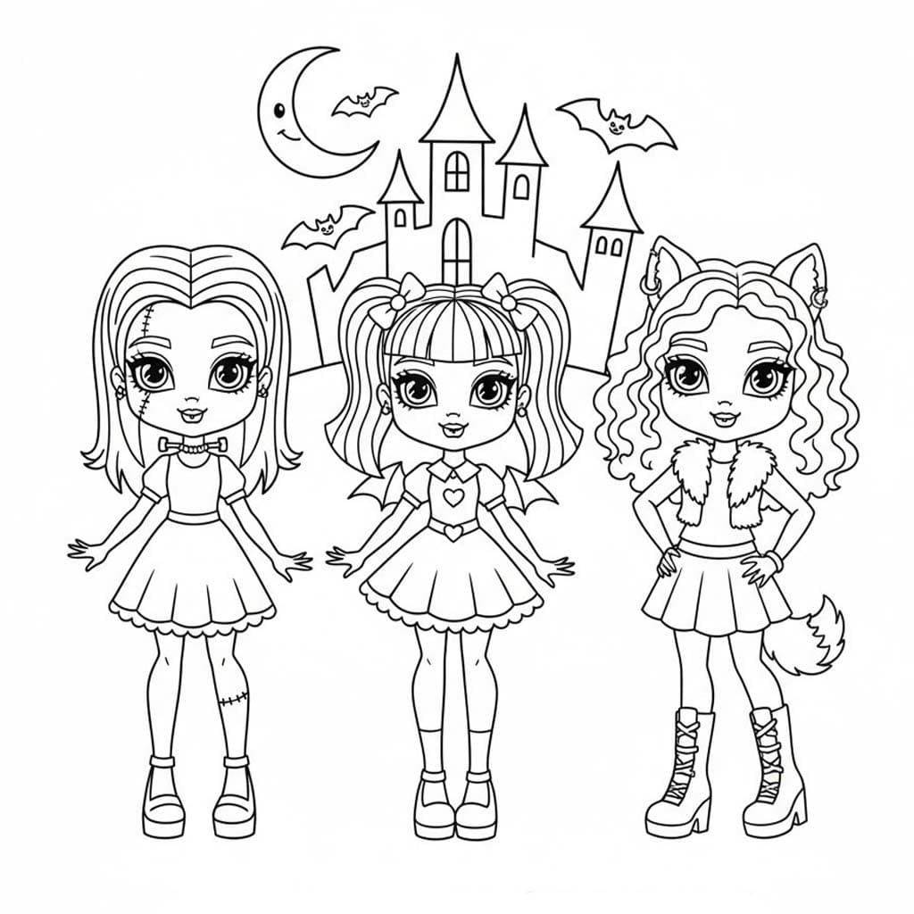 Çizmek Monster High çocuklar için yazdırılabilir Boyama Sayfası