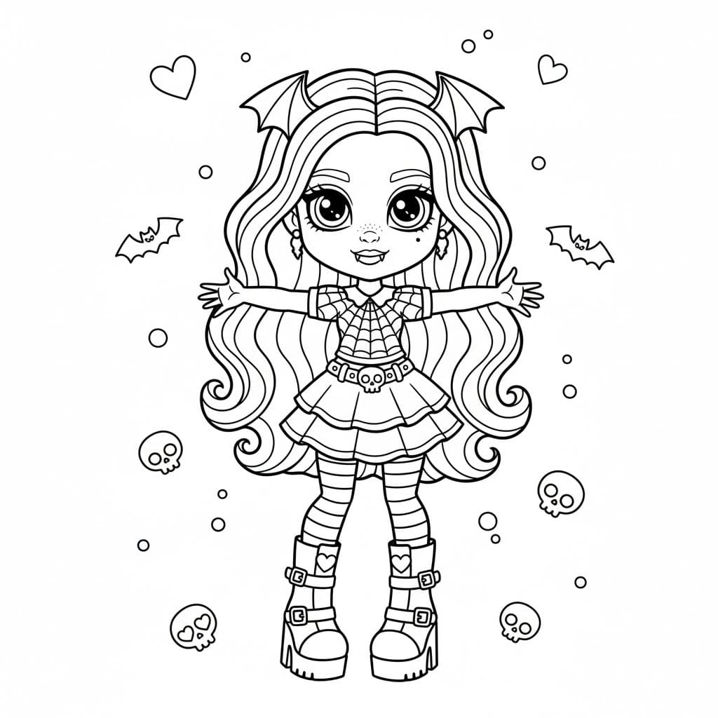 Çizmek Monster High çocuklar için Boyama Sayfası