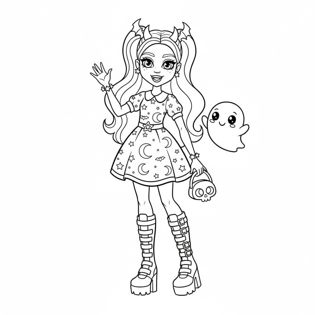 Çizmek Monster High kolay Boyama Sayfası