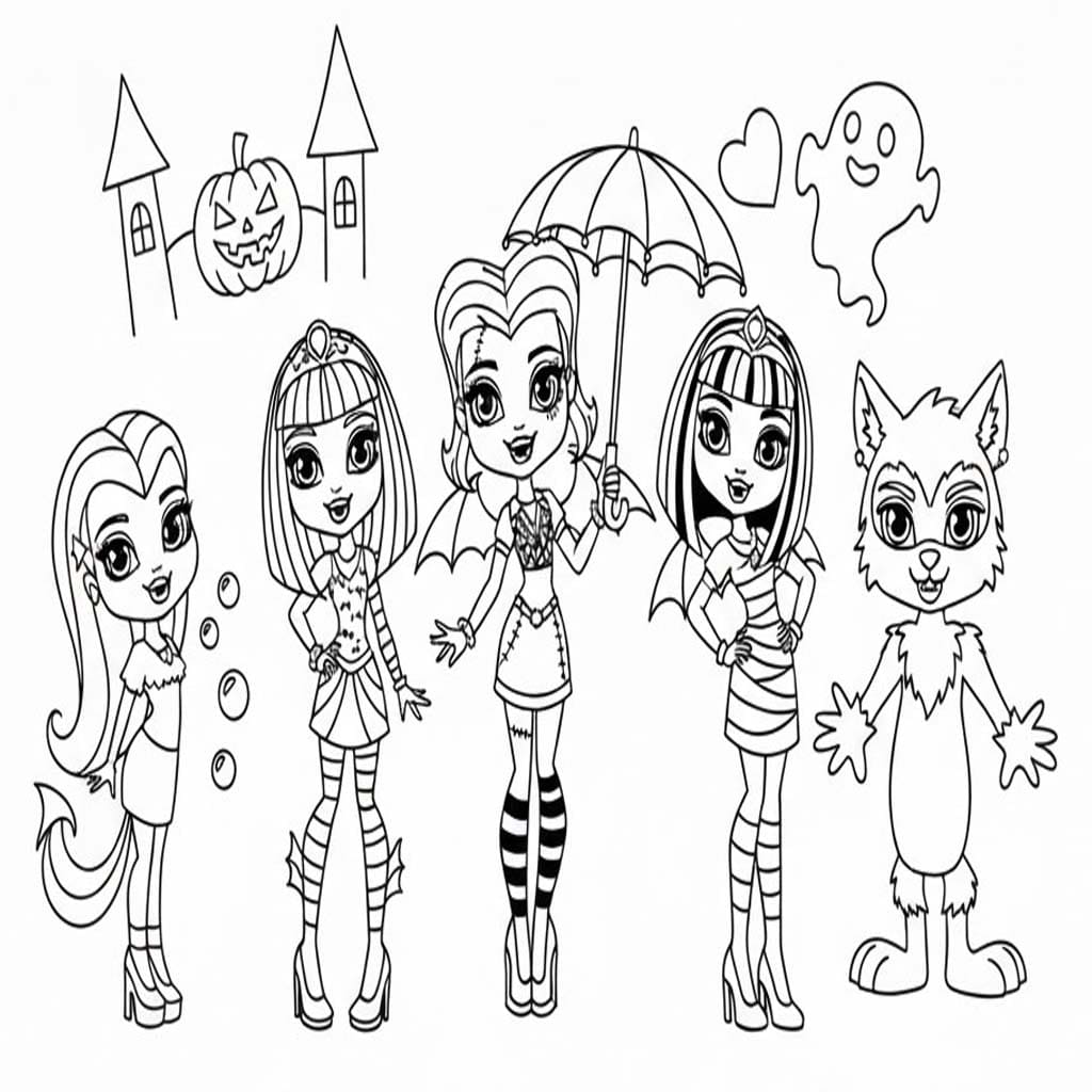 Çizmek Monster High ücretsiz yazdırılabilir Boyama Sayfası