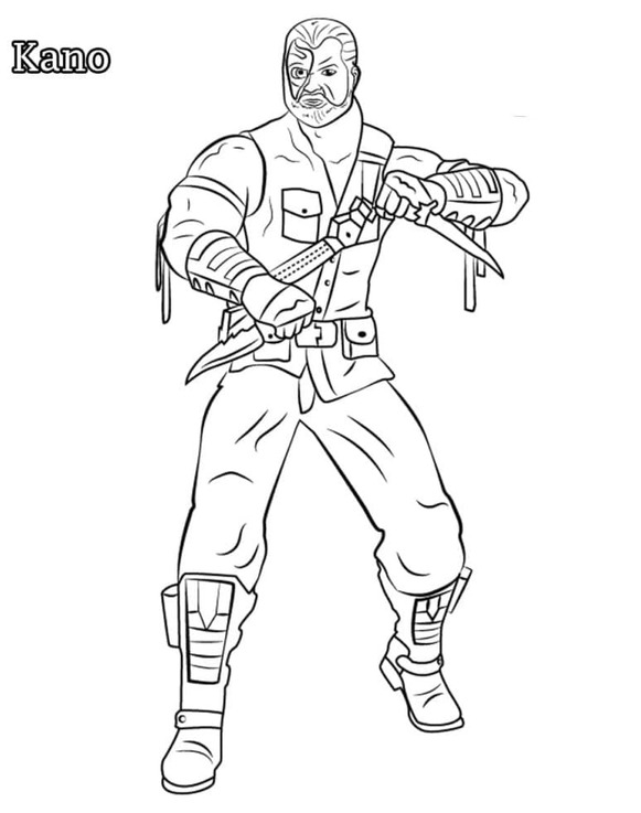 Çizmek Mortal Kombat Kano Boyama Sayfası