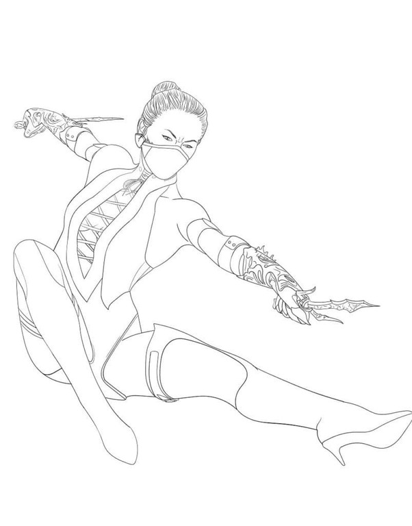Çizmek Mortal Kombat Mileena Boyama Sayfası