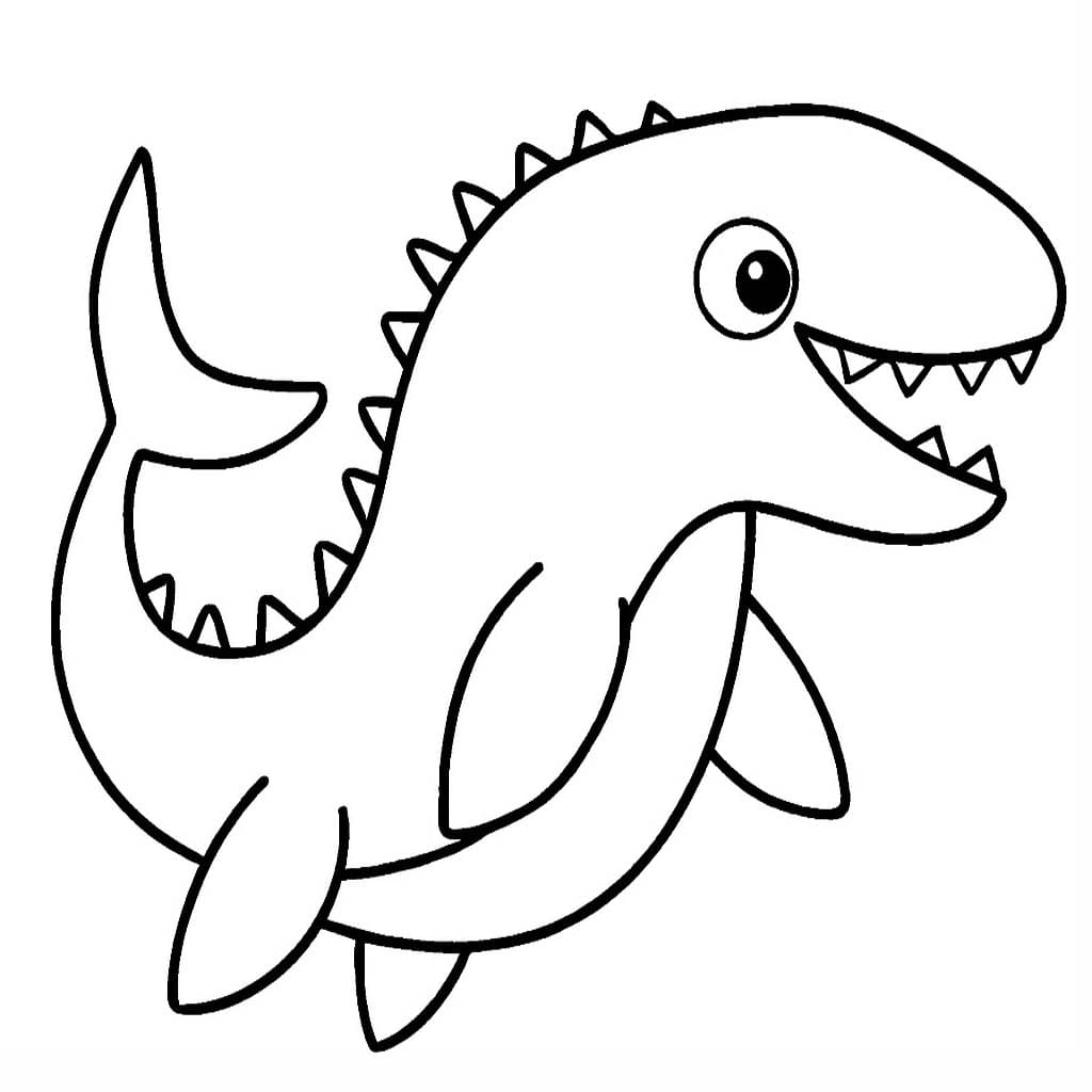 Çizmek Mosasaurus Temel Boyama Sayfası