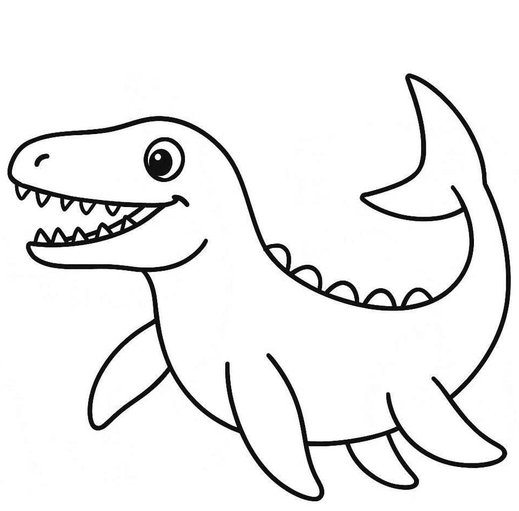 Çizmek Mosasaurus basit Boyama Sayfası
