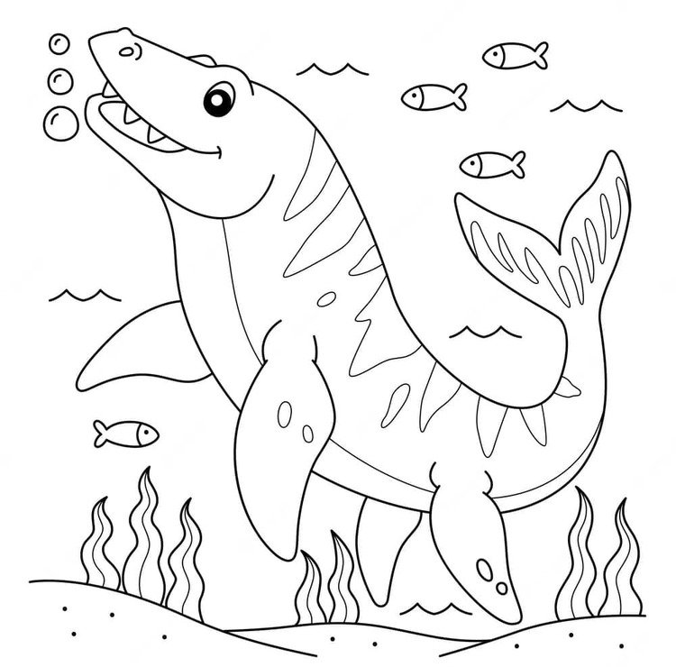 Çizmek Mosasaurus ücretsiz yazdırılabilir Boyama Sayfası