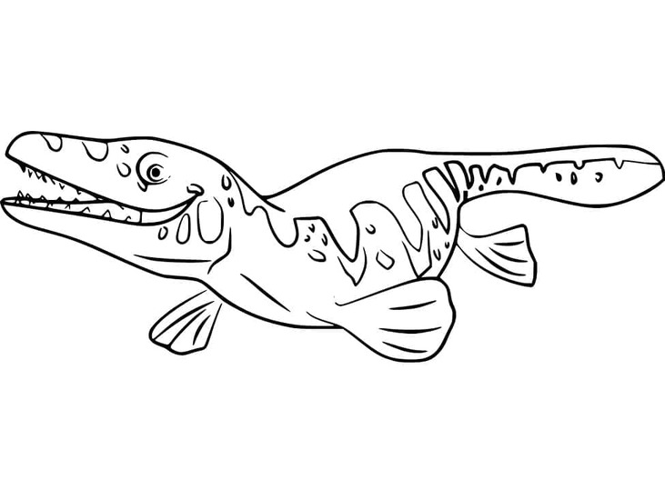 Çizmek Mosasaurus yazdırılabilir Boyama Sayfası