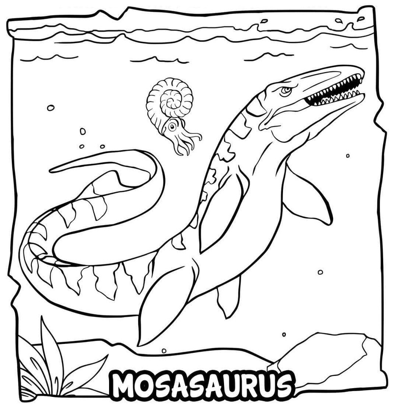 Çizmek Mosasaurus Boyama Sayfası