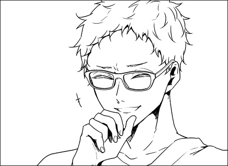 Çizmek Mutlu Kei Tsukishima Boyama Sayfası