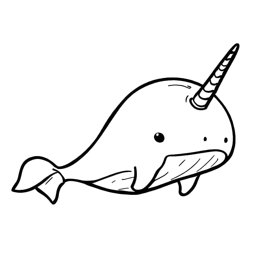 Çizmek Narval basit Boyama Sayfası
