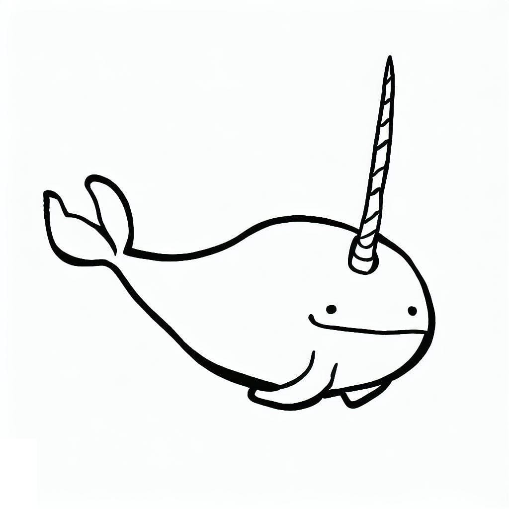 Çizmek Narval kolay Boyama Sayfası