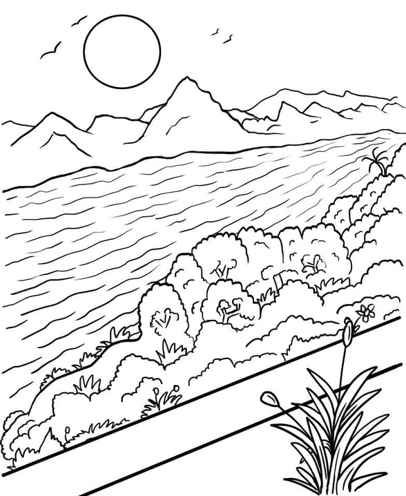 Çizmek Nehir çocuklar için yazdırılabilir Boyama Sayfası