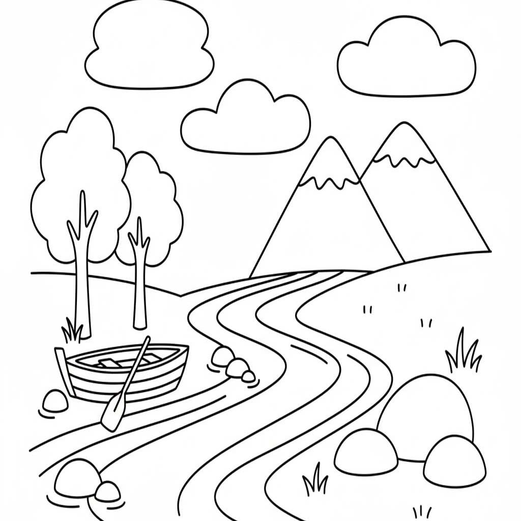 Çizmek Nehir Boyama Sayfası