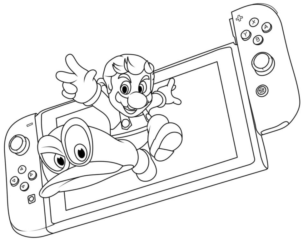 Çizmek Nintendo Switch Kolay Boyama Sayfası