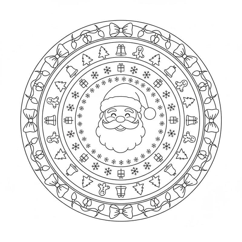 Çizmek Noel Mandalası Ücretsiz Yazdırılabilir Boyama Sayfası