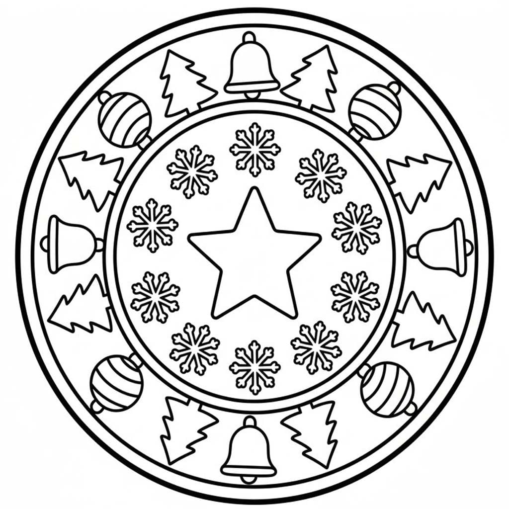 Çizmek Noel Mandalası Ücretsiz Boyama Sayfası