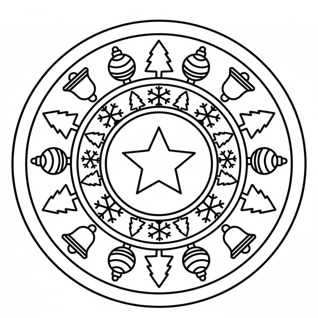 Çizmek Noel Mandalası çocuklar için Boyama Sayfası