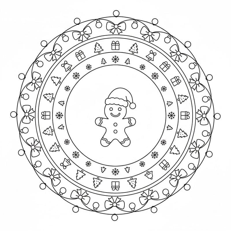 Çizmek Noel Mandalası kolay Boyama Sayfası