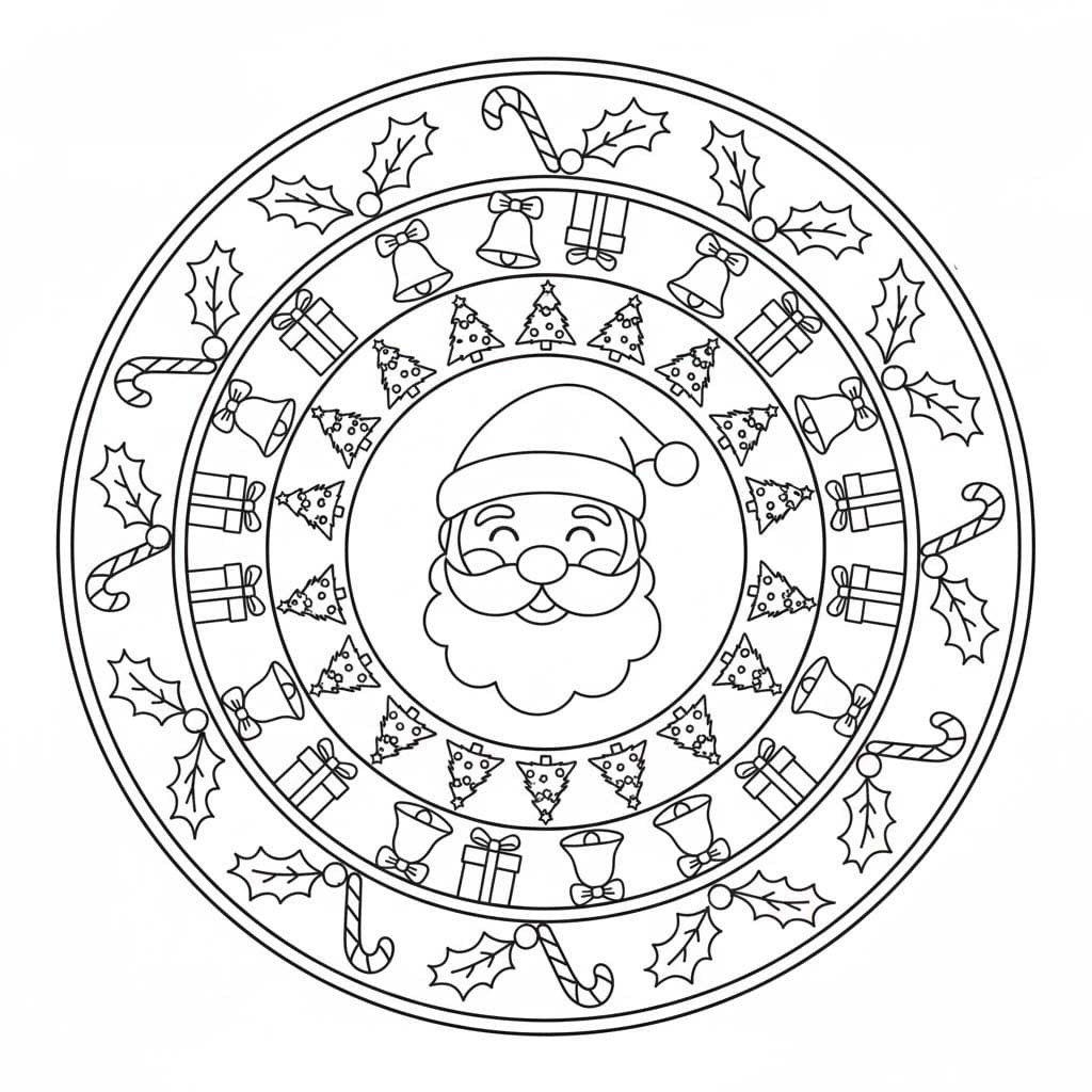 Çizmek Noel Mandalası temel Boyama Sayfası