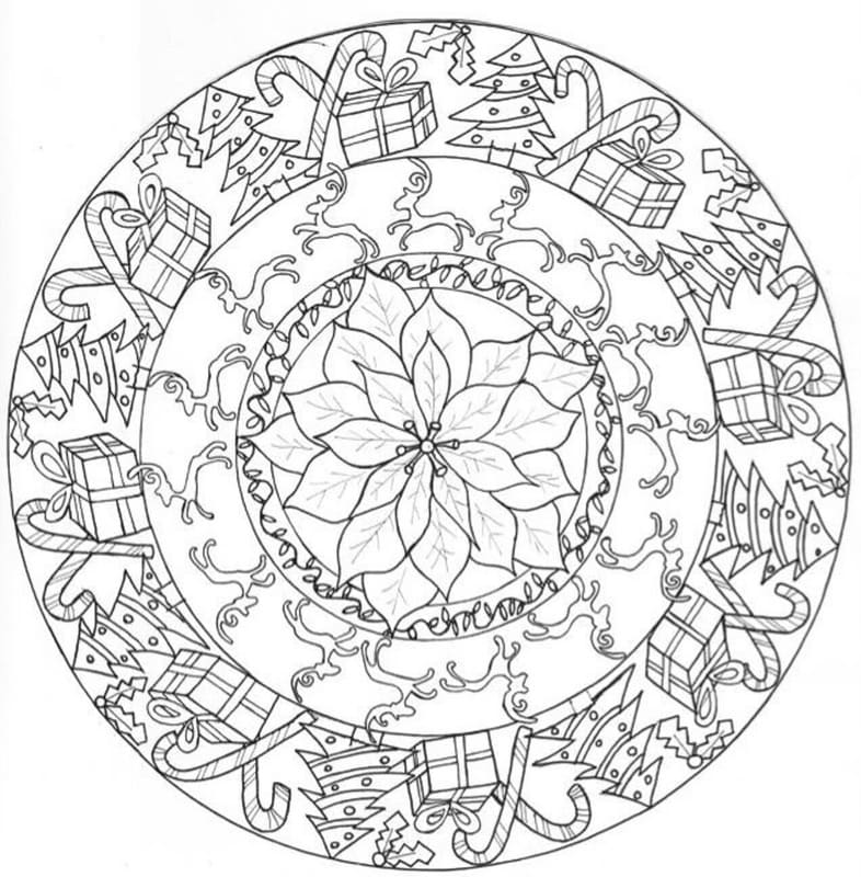 Çizmek Noel Mandalası Boyama Sayfası