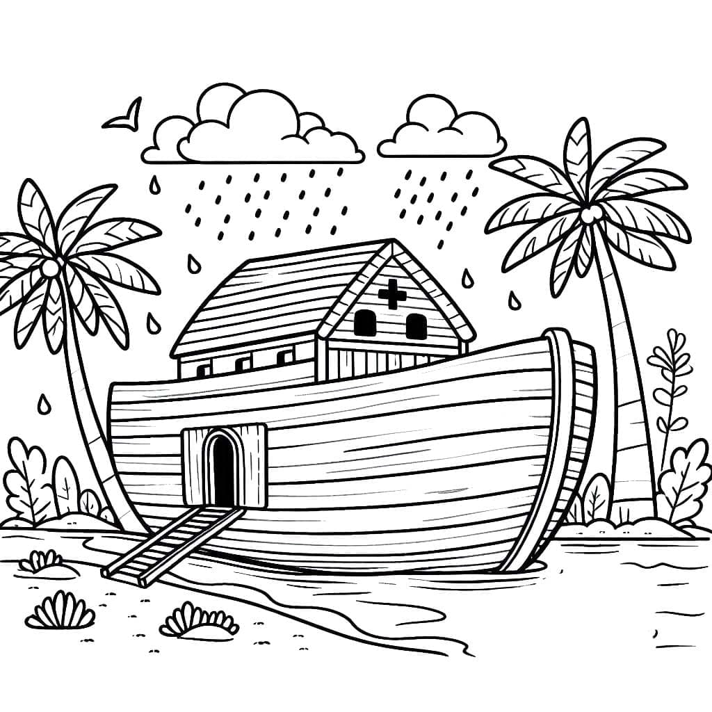 Çizmek Nuh'un Gemisi ücretsiz temel Boyama Sayfası