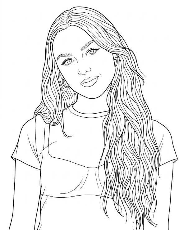 Çizmek Olivia Rodrigo Temel Boyama Sayfası