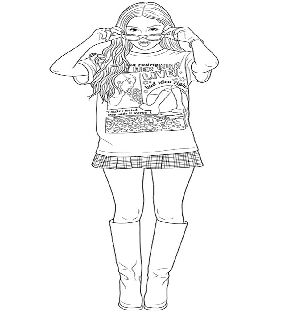 Çizmek Olivia Rodrigo basit Boyama Sayfası
