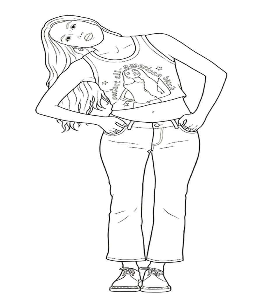 Çizmek Olivia Rodrigo ücretsiz yazdırılabilir Boyama Sayfası