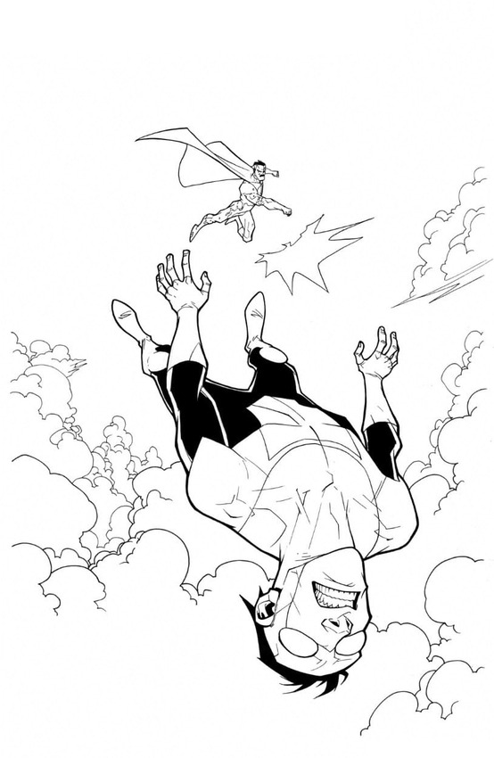 Çizmek Omni Man Karşı Invincible Boyama Sayfası