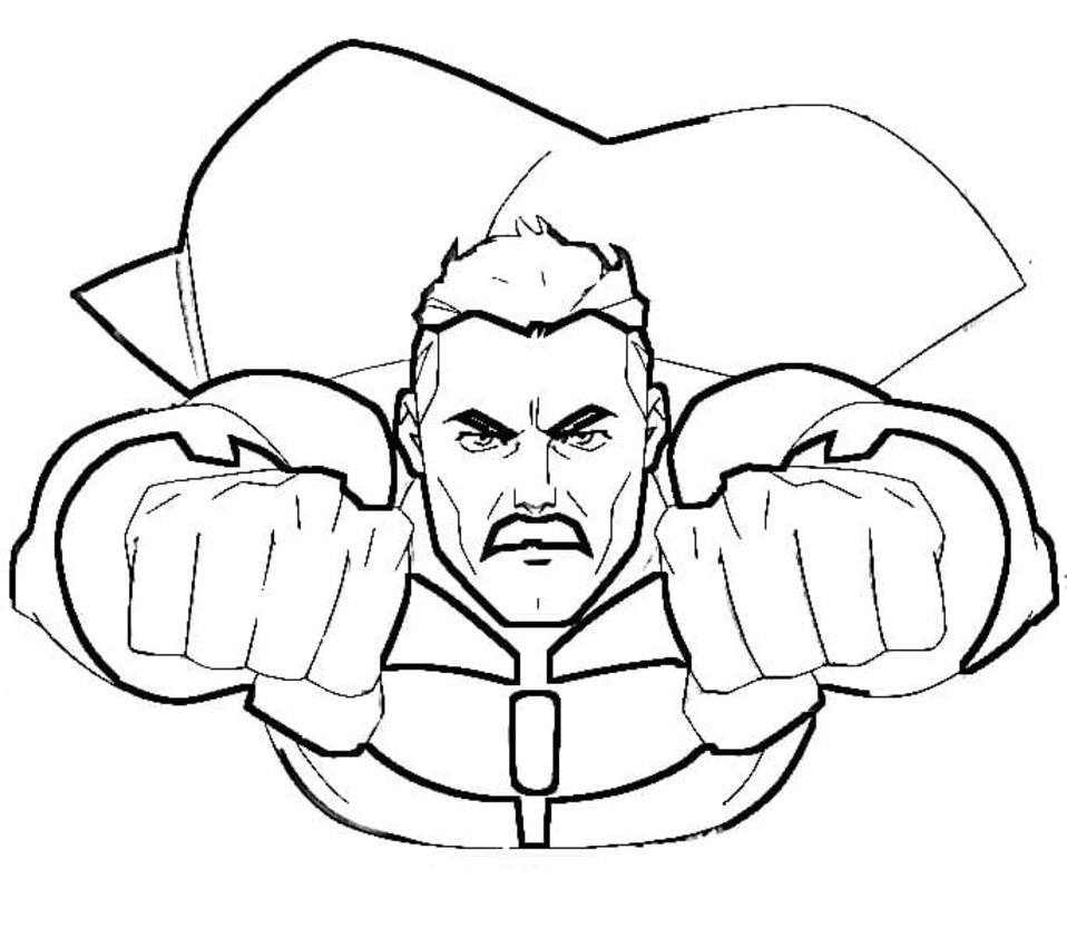 Çizmek Omni Man uçan Boyama Sayfası