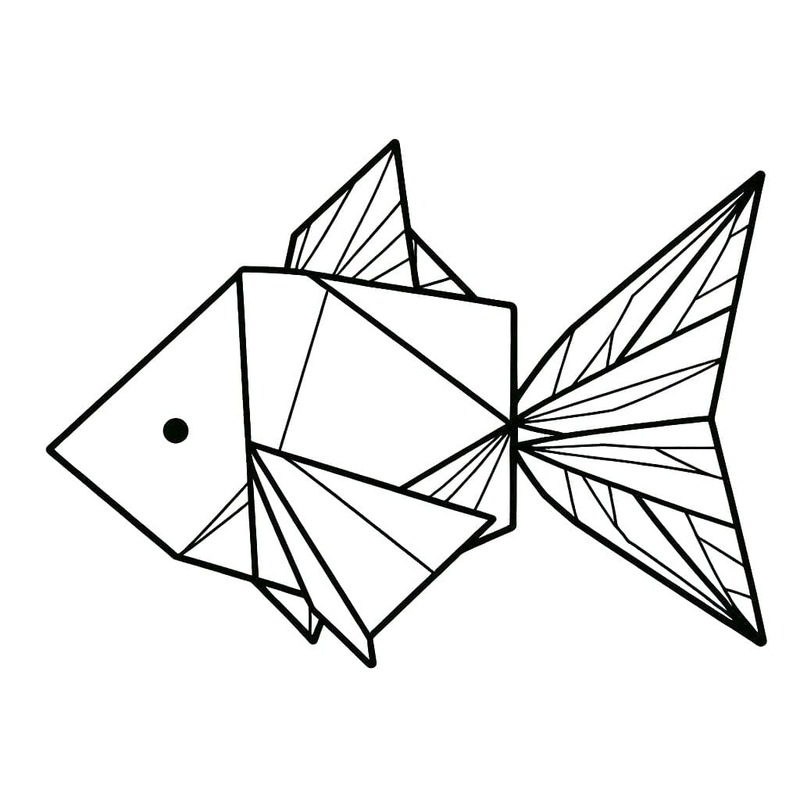 Çizmek Origami balık Boyama Sayfası