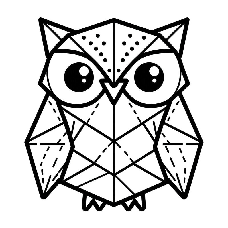 Çizmek Origami baykuş Boyama Sayfası