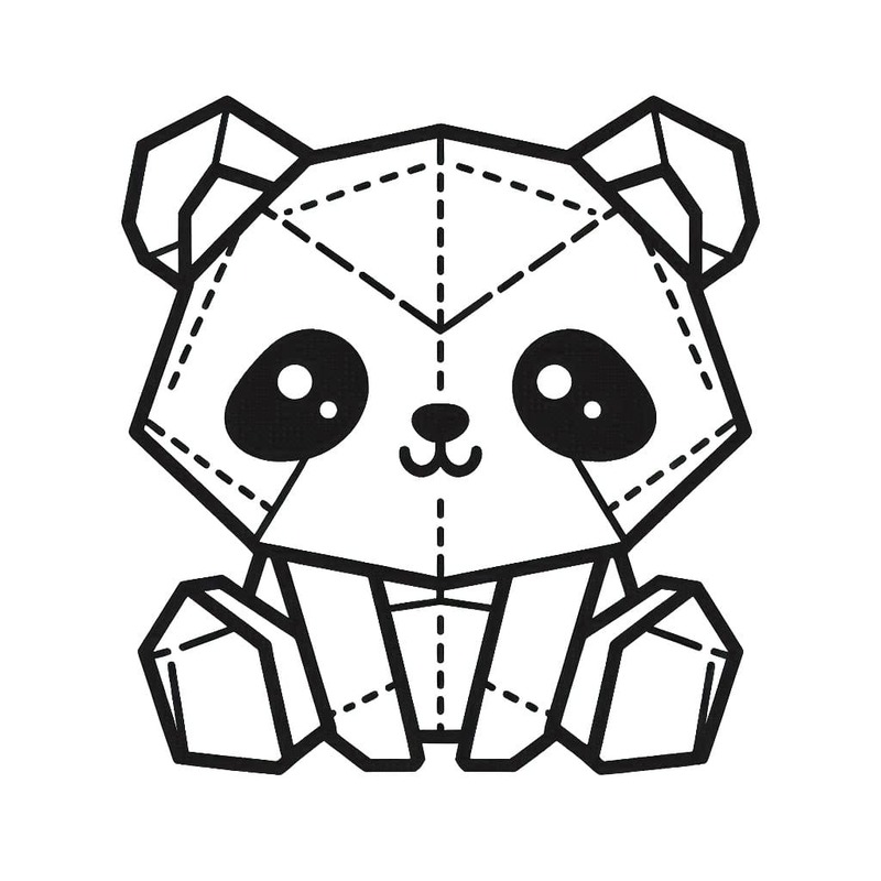Çizmek Origami panda Boyama Sayfası