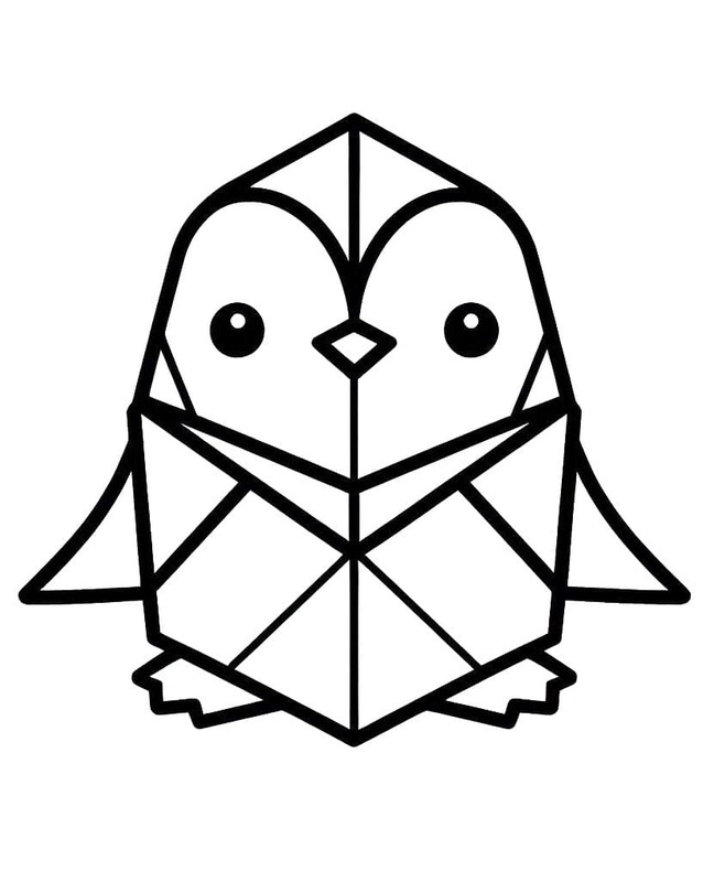 Çizmek Origami penguen Boyama Sayfası