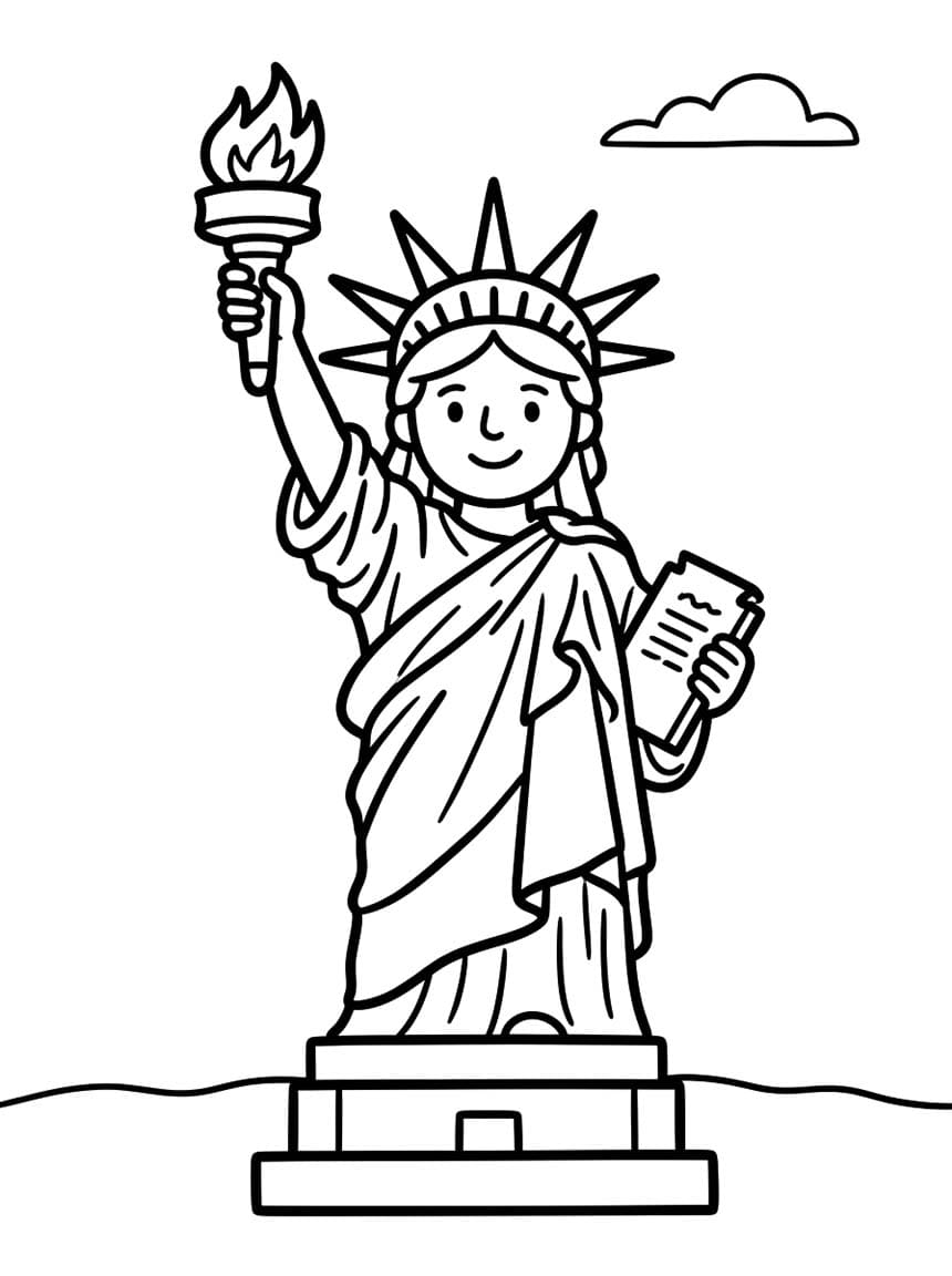 Çizmek Özgürlük Heykeli Ücretsiz Boyama Sayfası