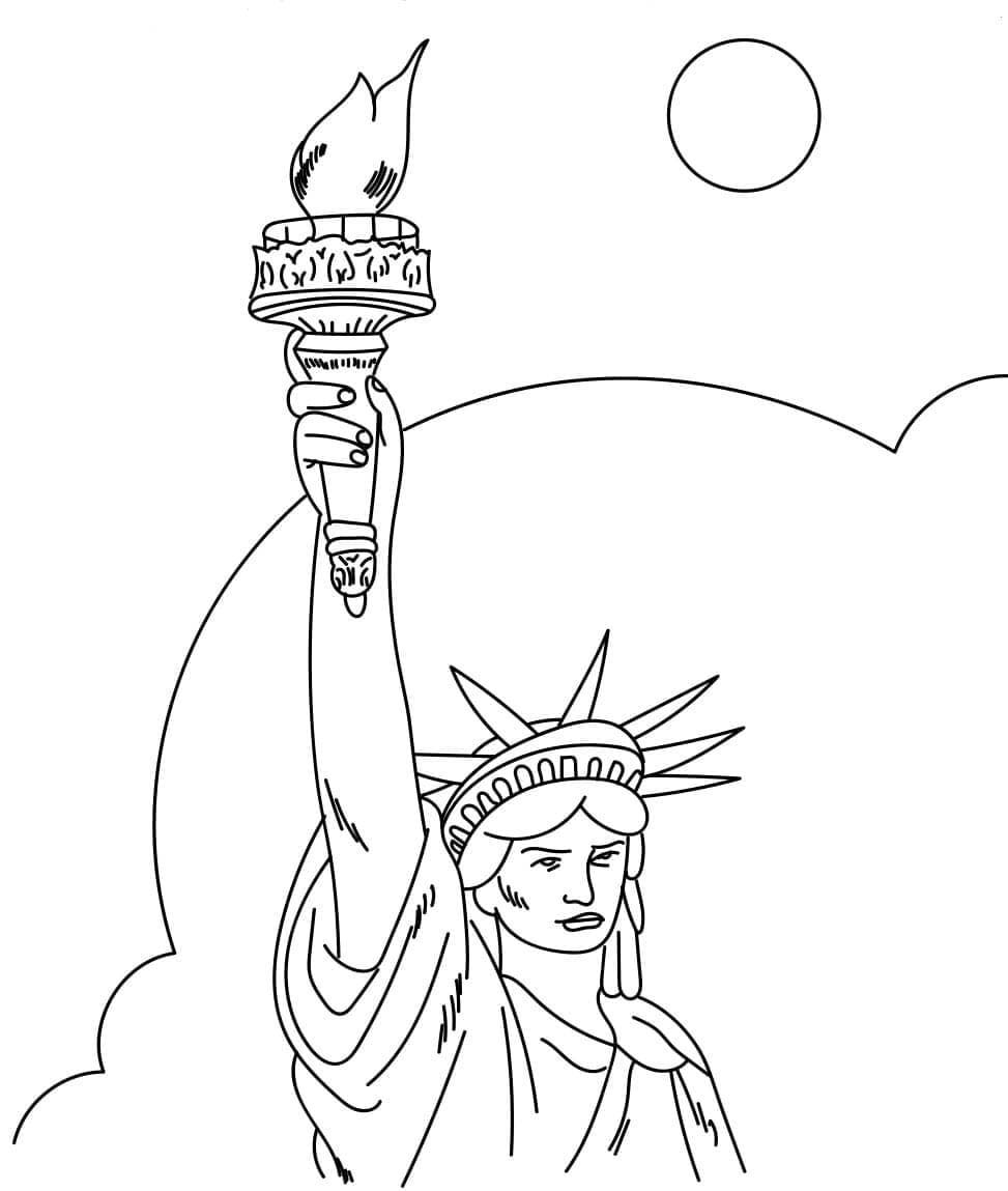 Çizmek Özgürlük Heykeli basit Boyama Sayfası