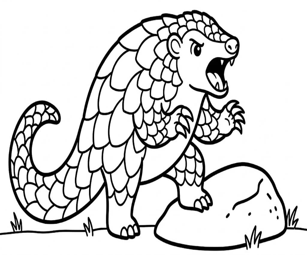 Çizmek Pangolin Basit Boyama Sayfası