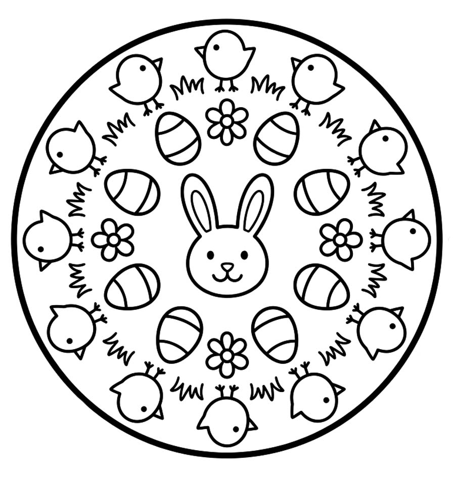 Paskalya Mandala Boyama Sayfaları