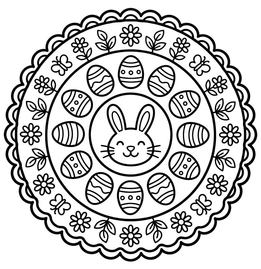 Çizmek Paskalya Mandala Boyama Sayfası