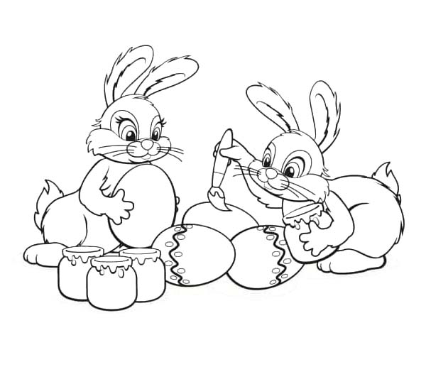 Çizmek Paskalya Tavşanı çocuklar için basit Boyama Sayfası