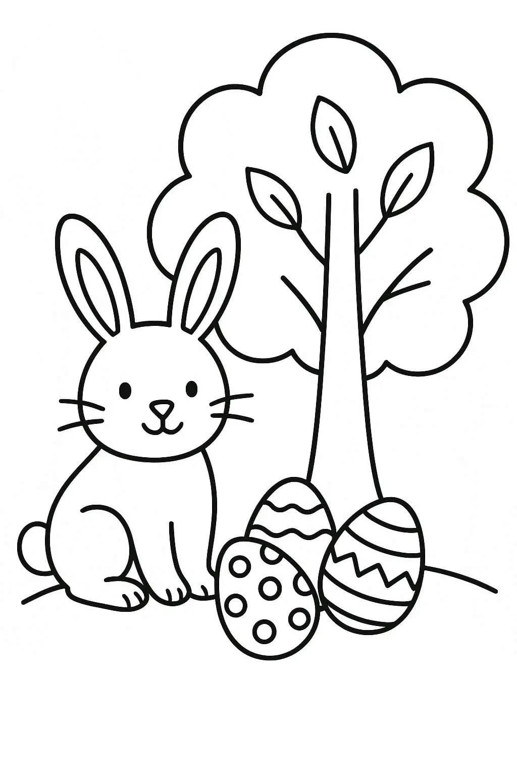 Çizmek Paskalya Tavşanı temel Boyama Sayfası