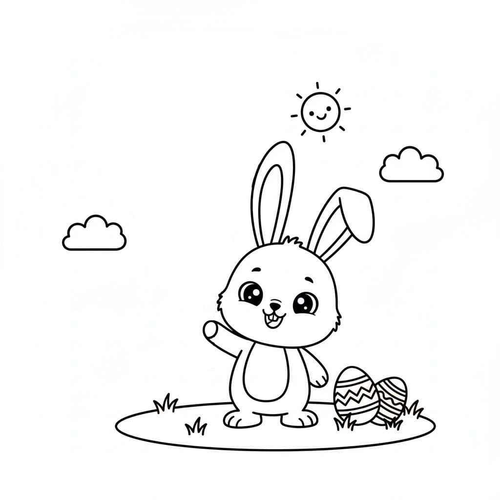 Çizmek Paskalya Tavşanı Boyama Sayfası
