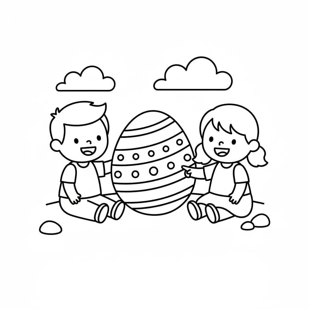 Çizmek Paskalya Yumurtası Ücretsiz Boyama Sayfası