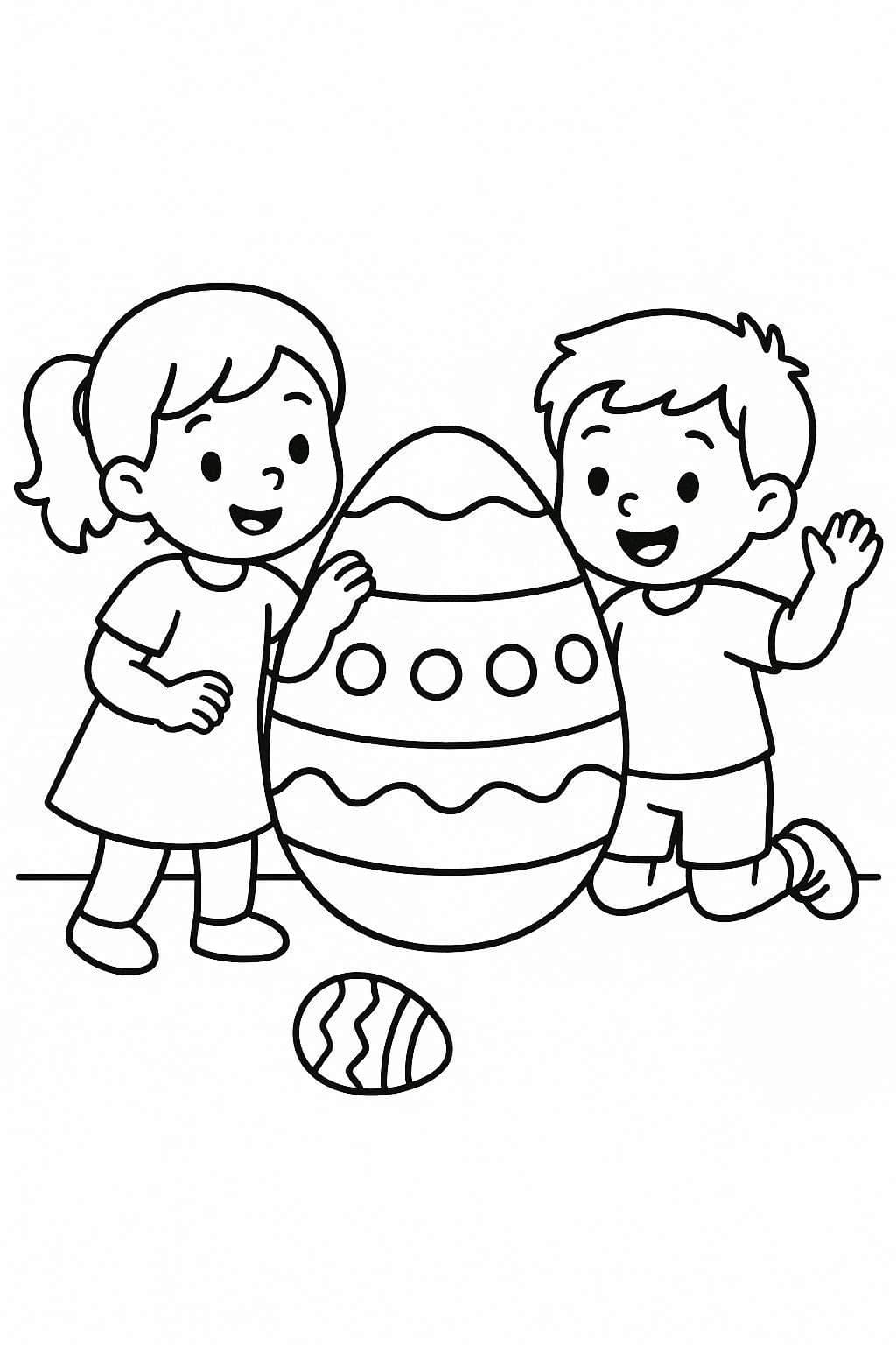 Çizmek Paskalya Yumurtası çocuklar için kolay Boyama Sayfası