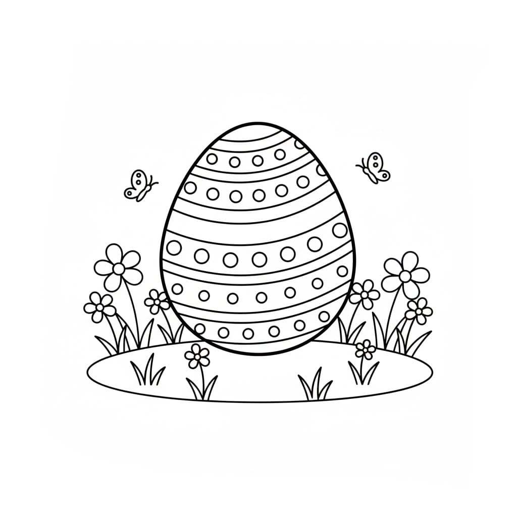 Çizmek Paskalya Yumurtası temel Boyama Sayfası